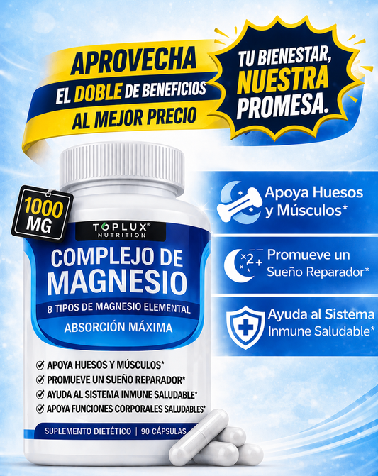 Magnesium Complex 1000 mg | 8 Tipos de Magnesio – 60 Cápsulas